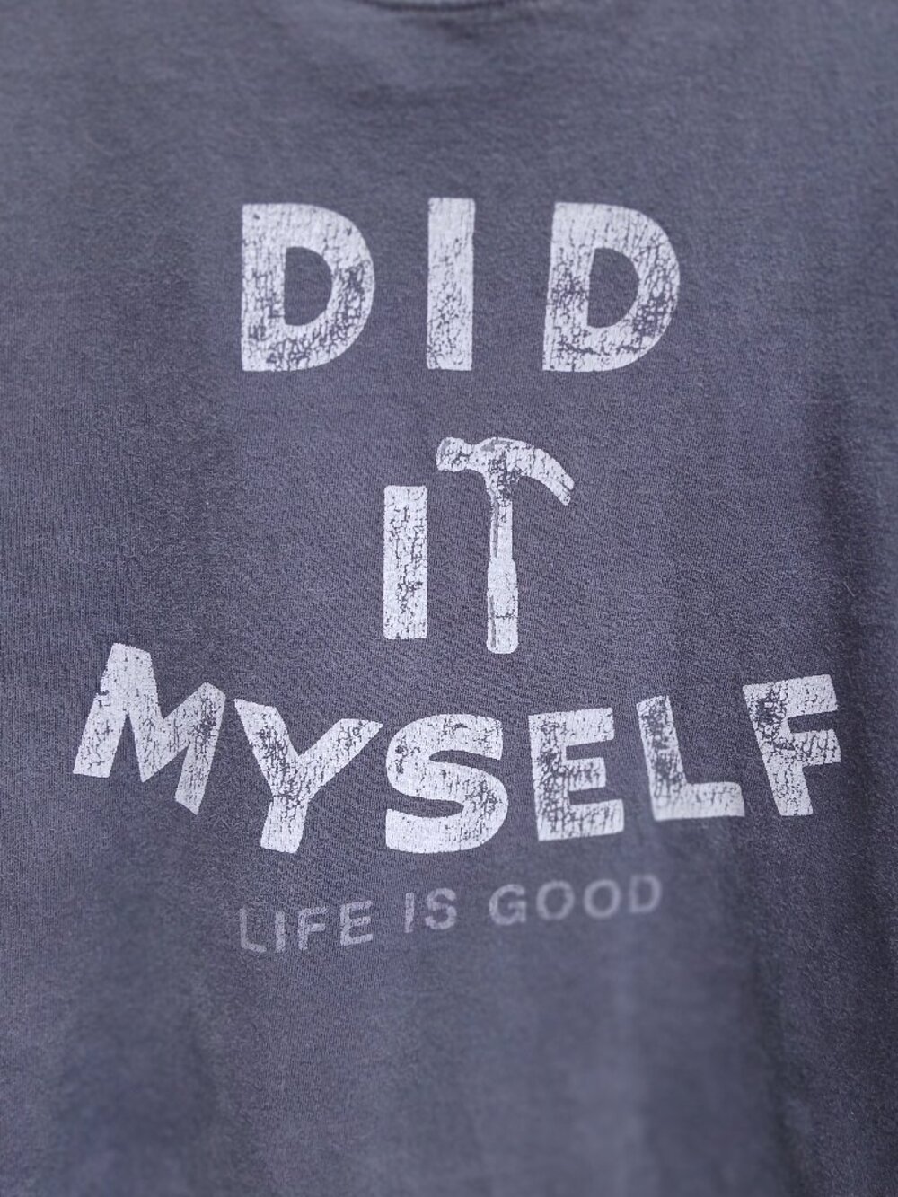 Life Is Good Men's Did It Myself Crusher Tee - MEDIUM (Women's LARGE equivalent)
